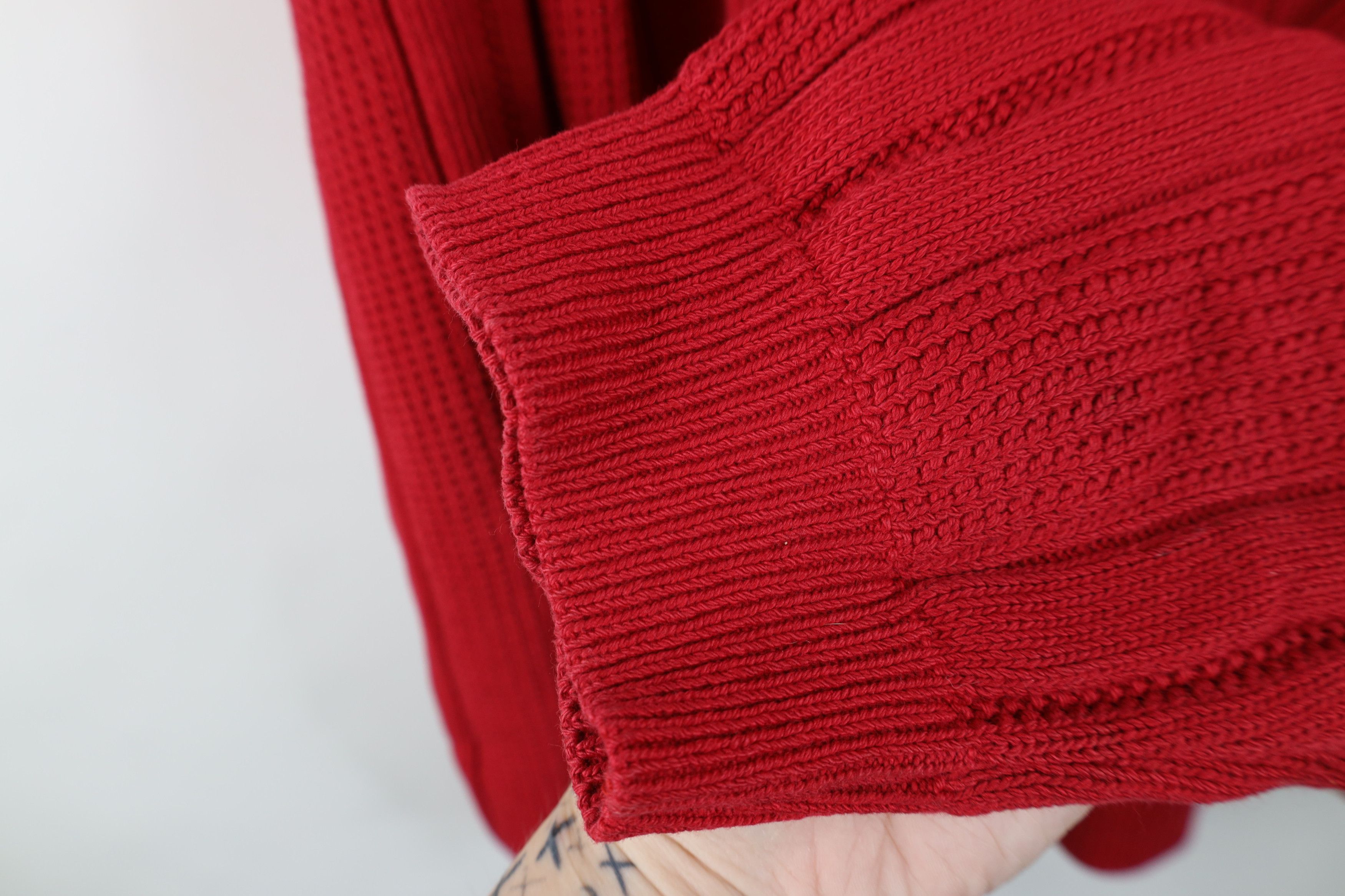 Vintage Vintage 90s Streetwear Ribbed Knit Crewneck Sweater Red Size US L / EU 52-54 / 3 - 9 Thumbnail