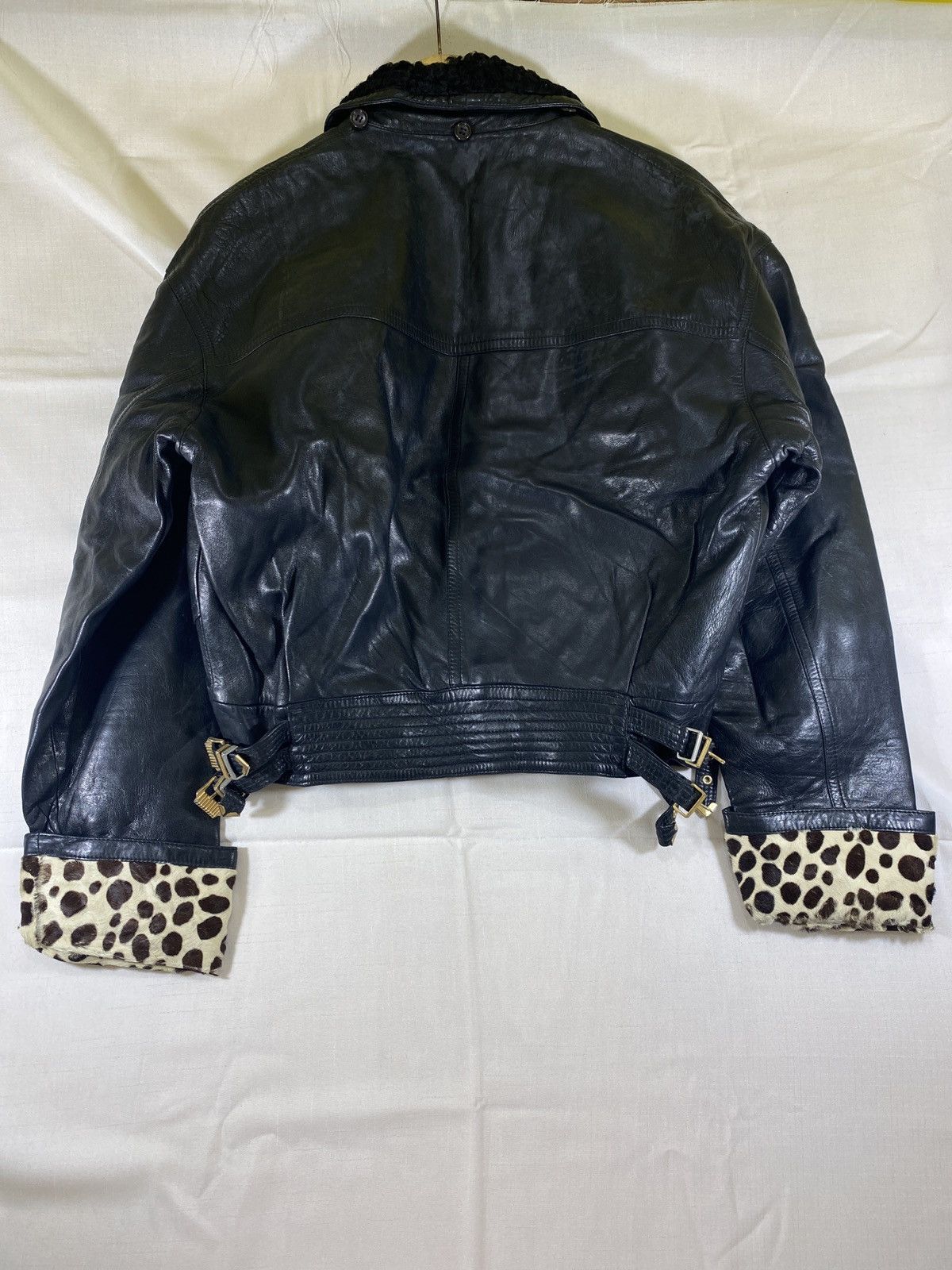 Versace Jeans Couture biker leather leopard motif Size US M / EU 48-50 / 2 - 2 Thumbnail