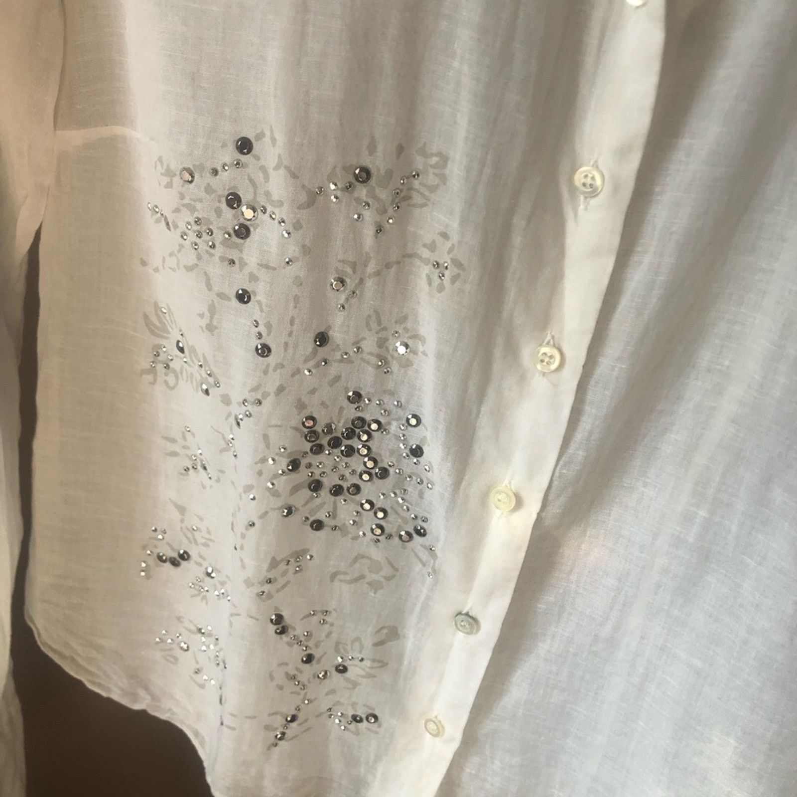 Other French designer white shirt top button up cap embellished Size XS / US 0-2 / IT 36-38 - 10 Thumbnail
