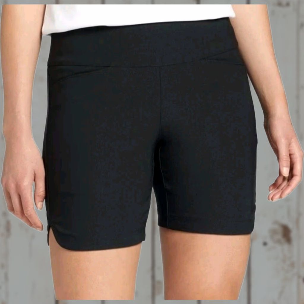 Vintage Lady Hagen Shorts Women's Size Small Classic Black Tummy Control Pull On Golf Size 28" / US 6 / IT 42 - 1 Thumbnail