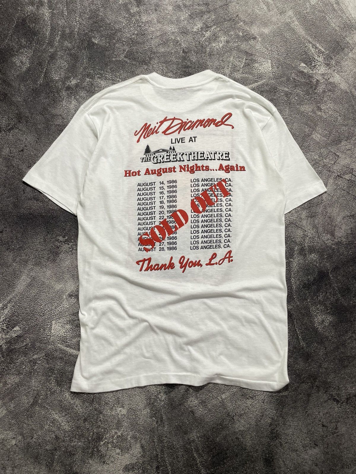Band Tees × Vintage Tshirt Neil Diamond Tour 80s Size US XL / EU 56 / 4 - 2 Thumbnail