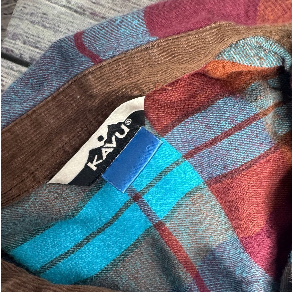 KAVU KAVU Plaid Flannel Shirt Blue Button Front Outdoor Hiking Sm Size S / US 4 / IT 40 - 2 Thumbnail