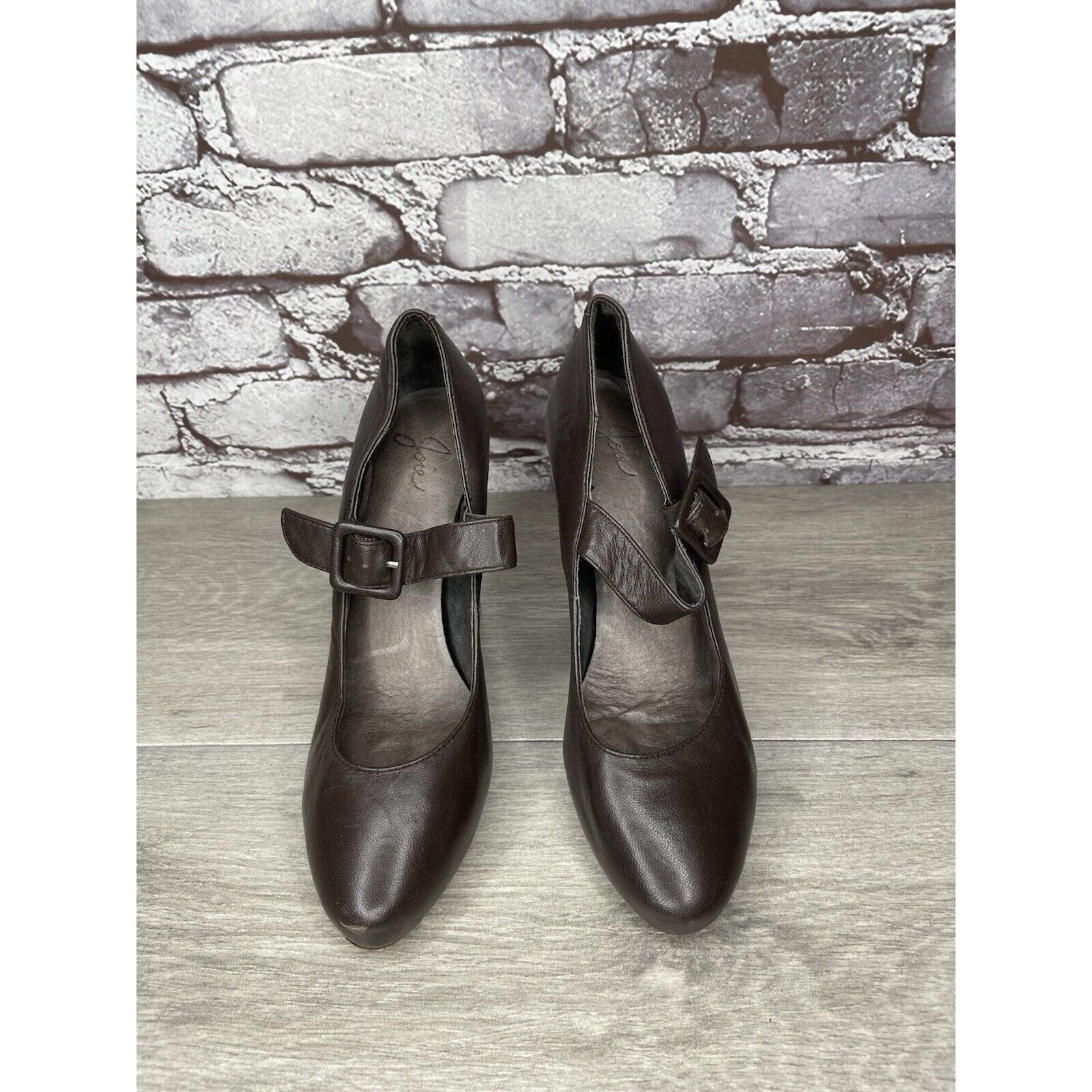 Joie Joie Brown Leather Mary Jane Strap Wooden Pump Heel Shoes Wo Size US 6 / IT 36 - 2 Thumbnail