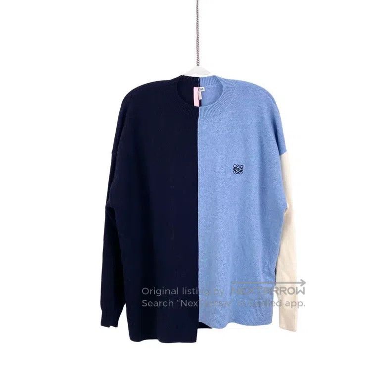 Loewe Loewe Wool embroidered logo color block knit sweater Size M / US 6-8 / IT 42-44 - 1 Thumbnail