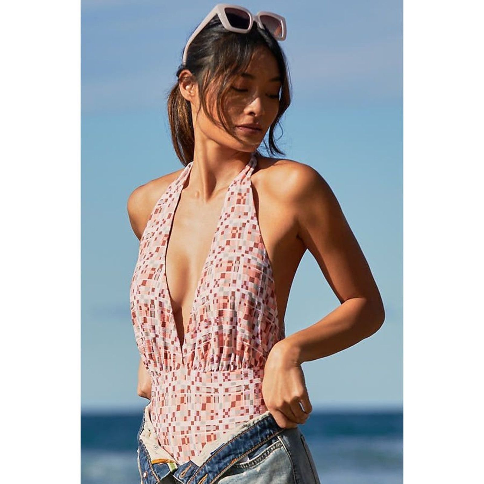 Anthropologie New L SPACE Allegra One-piece Swimsuit $198 SMALL V-Neck Size S / US 4 / IT 40 - 2 Thumbnail