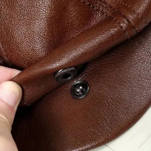 VIBE Cowhide Beret Warm Winter Genuine Leather Size ONE SIZE - 8 Thumbnail