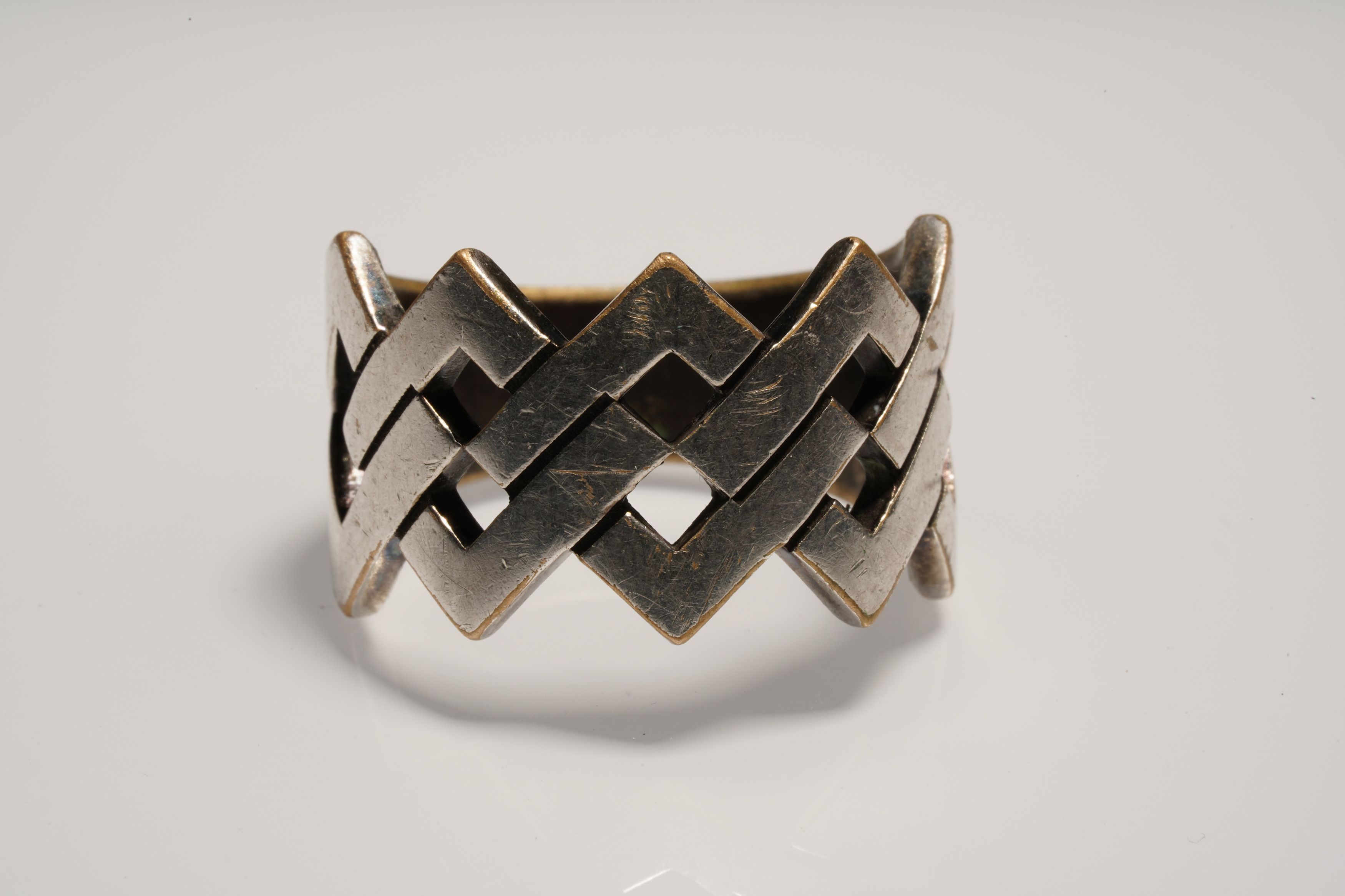 Yves Saint Laurent Silver Woven Chain Ring Size ONE SIZE - 1 Thumbnail