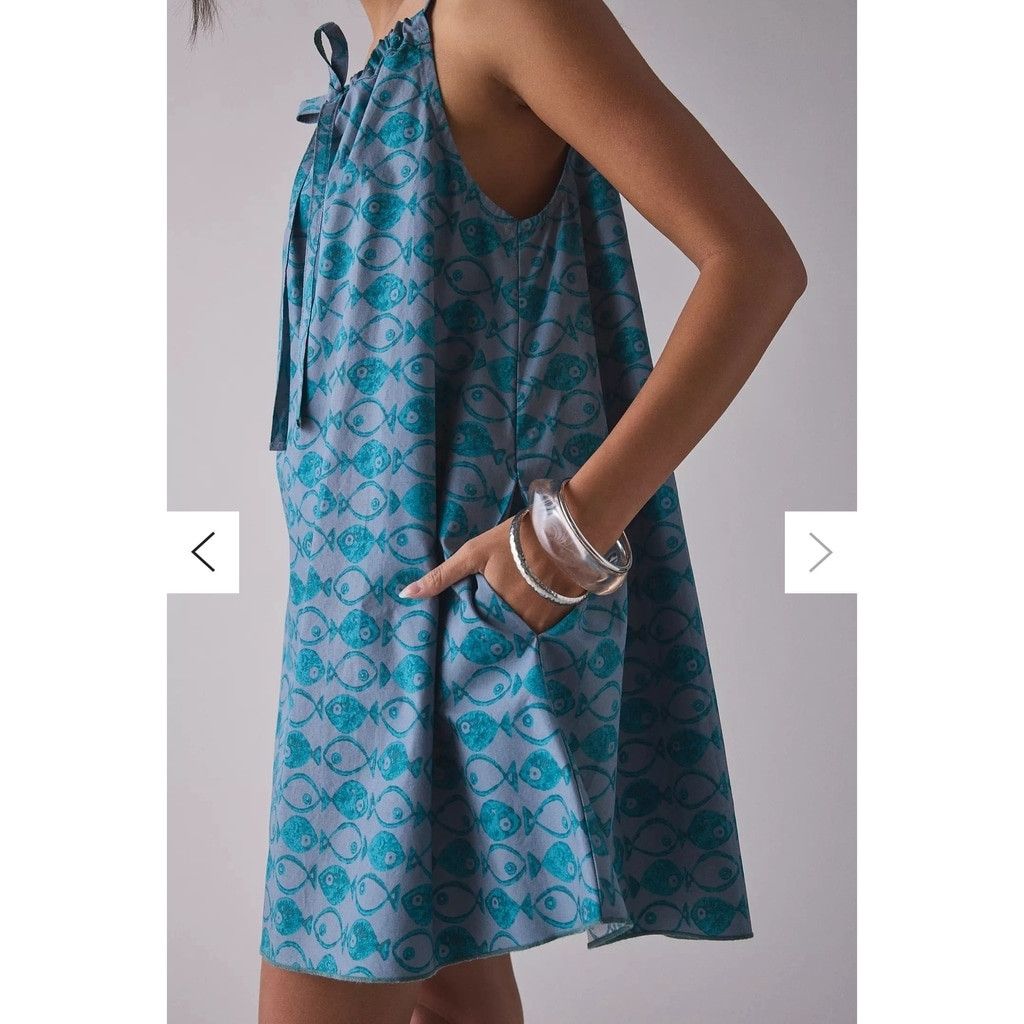 Urban Outfitters BDG Fish Print Tie-Front Mini Dress | NWT | Urban Outfitters Size XXS / US 00 / IT 34 - 4 Thumbnail