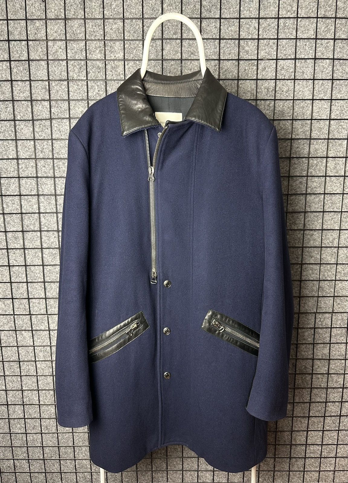 Balmain Pierre Balmain Vintage Wool Blend Leather Zip Up Coat Size50 Size XL / US 12-14 / IT 48-50 - 1 Thumbnail