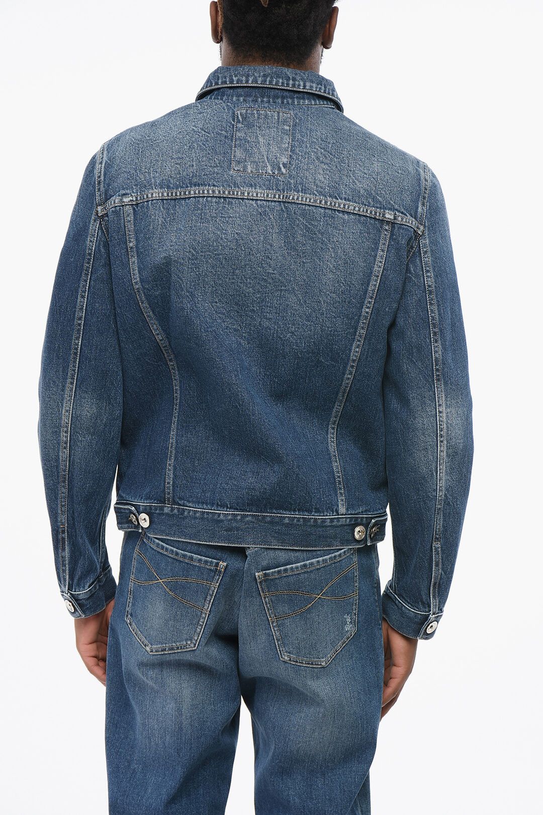 Brunello Cucinelli og1mm0725 Dark Washed Jacket in Blue Size US M / EU 48-50 / 2 - 2 Thumbnail