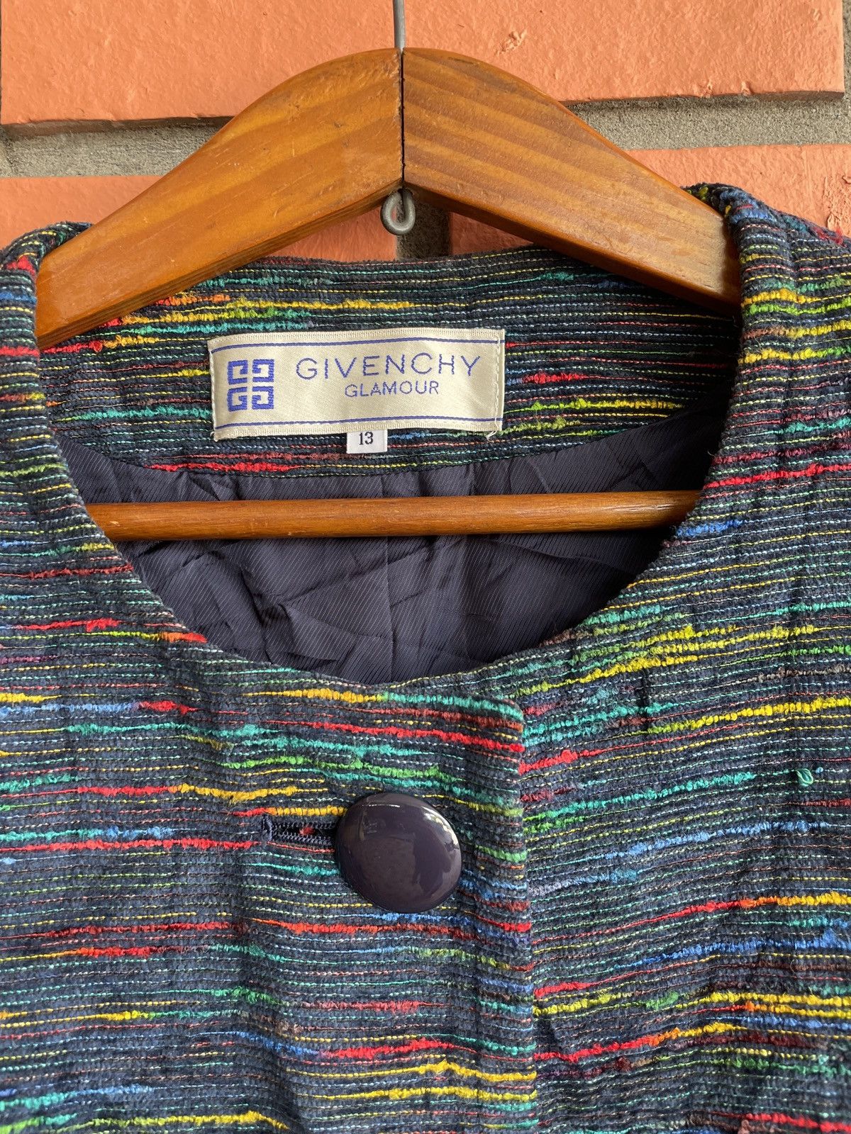 Designer × Givenchy 90’s Givenchy Glamour Rainbow Tweed Cropped Jacket Colorful Size M / US 6-8 / IT 42-44 - 4 Thumbnail