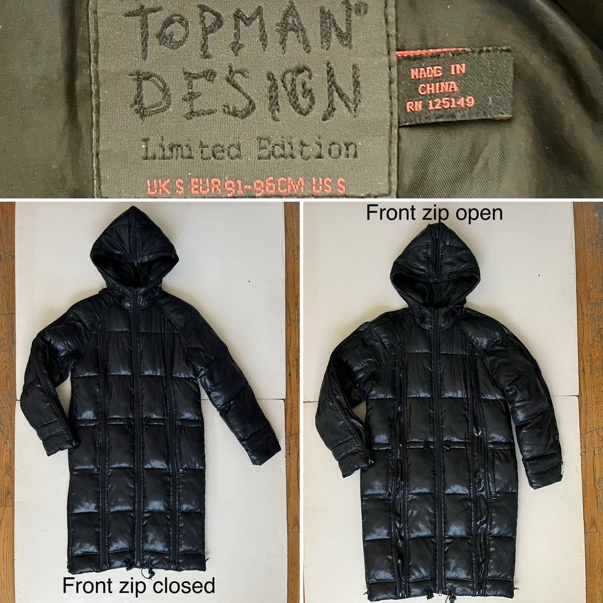Topman Topman, Quilt Insulated Nylon Zipper Coat, US Men Small Size US S / EU 44-46 / 1 - 1 Thumbnail