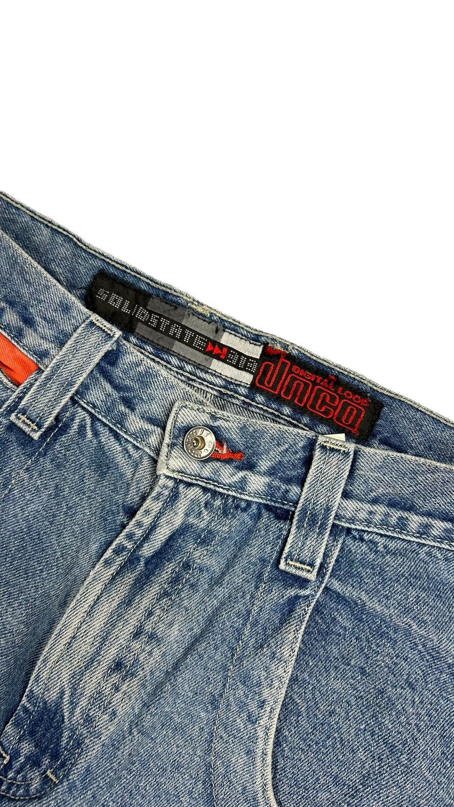 JNCO × Vintage Super Rare Y2K JNCO Solid State 313 CD Baggy Cargo Jeans Size US 33 - 9 Thumbnail