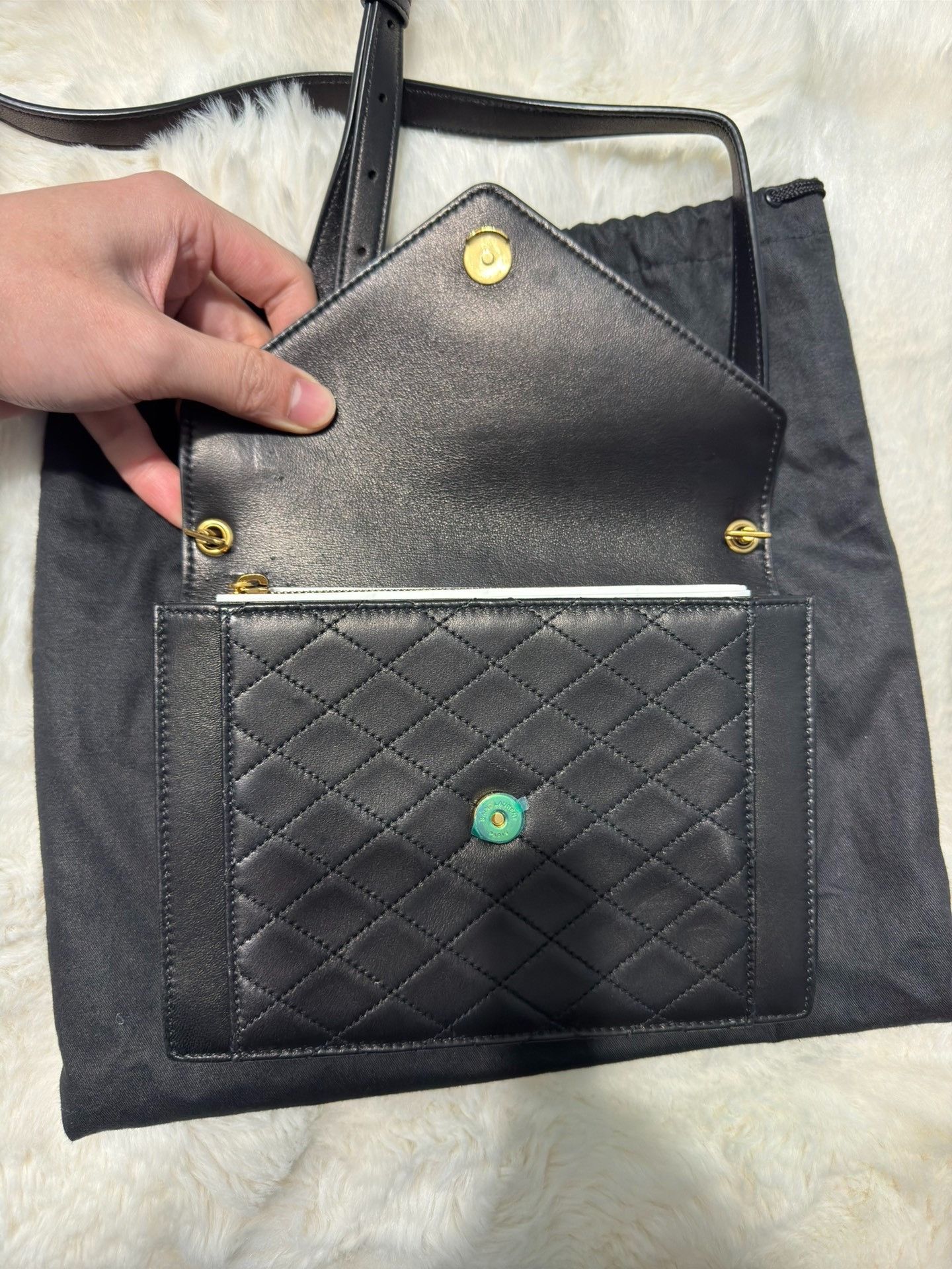 Saint Laurent Paris Saint laurent Black gold envelope packet 2501-Nextarrow Size ONE SIZE - 7 Thumbnail