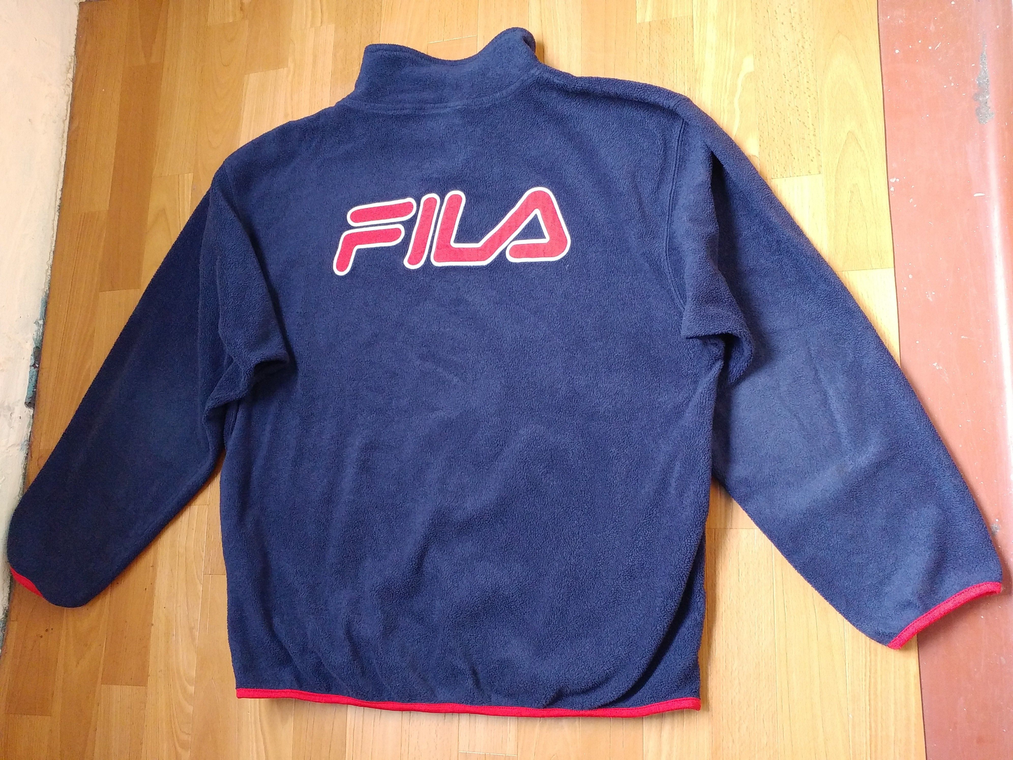 Fila × Vintage FILA sweatshirt, vintage blue fleece shirt, 90s hip-hop L Size US L / EU 52-54 / 3 - 3 Thumbnail