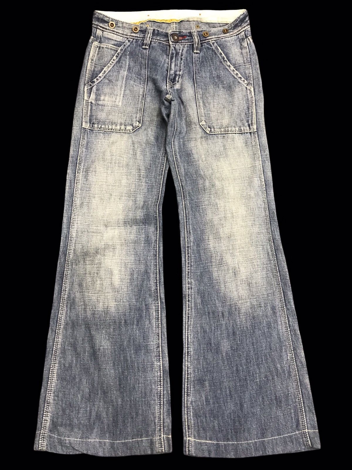 Japanese Brand 💥BELL BOTTOM💥BACK NUMBER LIGHT LOW RISE BAKER DENIM F415 Size US 30 / EU 46 - 1 Thumbnail