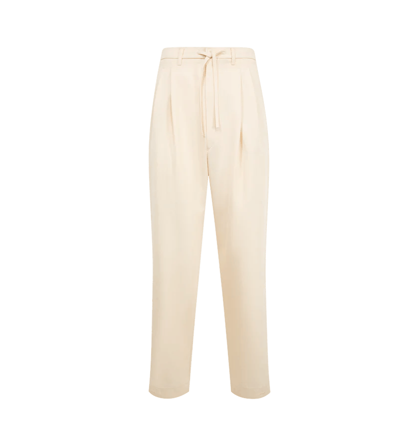 Lemaire o1h1sh11225 Drawstring Pleated Pants in Light Beige Size US 30 / EU 46 - 1 Thumbnail