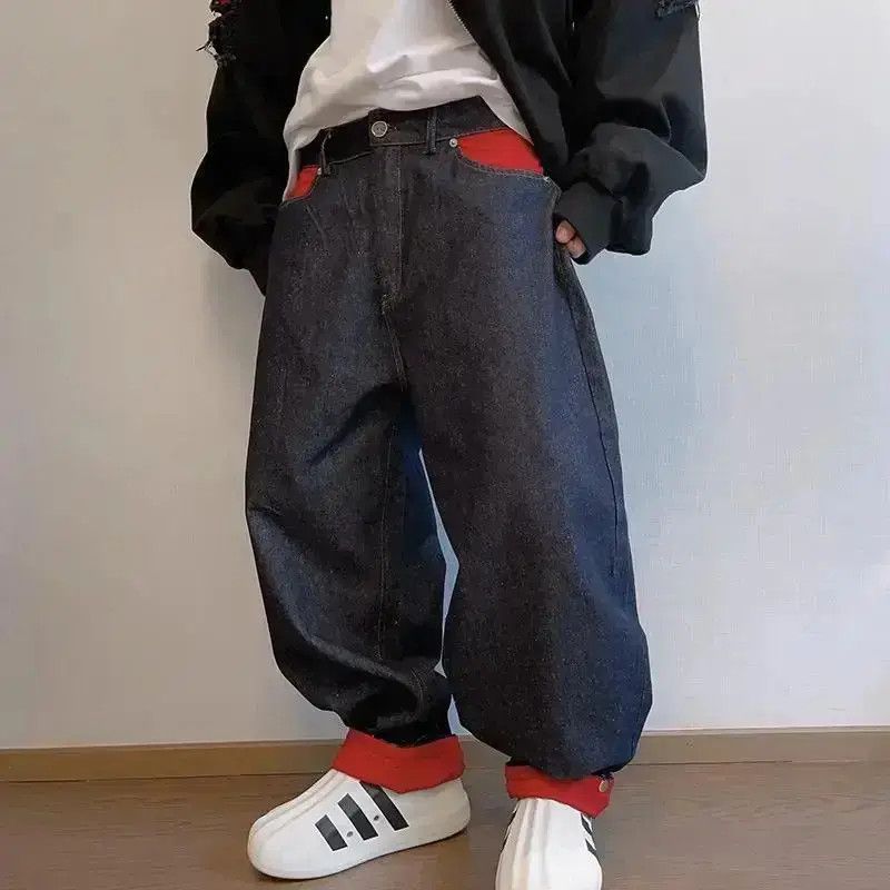 Japanese Brand Avant garde colorblock loose baggy jeans pants Size US 34 / EU 50 - 2 Thumbnail