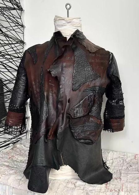 Other TT by SHOHEI TAKAMIYA Patchwork Distressed Leather Jacket Size US S / EU 44-46 / 1 - 1 Thumbnail