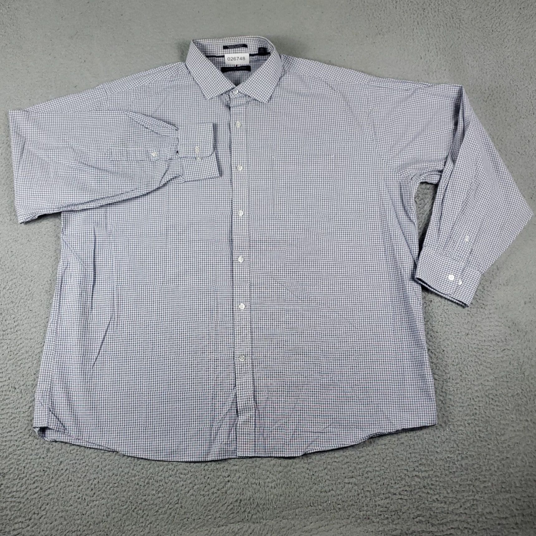 Tommy Hilfiger Tommy Hilfiger Shirt Mens 2XL Blue Plaid Button-Up Long Sleeve Casual Business Formal Workwear Size US XXL / EU 58 / 5 - 2 Thumbnail