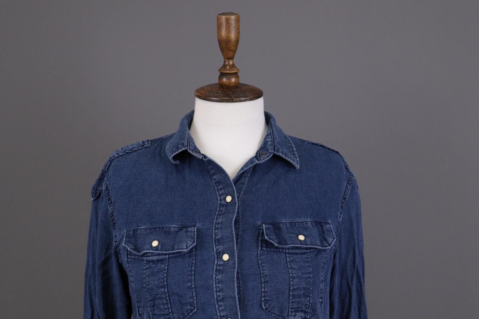 Allsaints All Saints Blue Denim Button Down Pockets Size EU 34 /US 2 Size S / US 4 / IT 40 - 2 Thumbnail