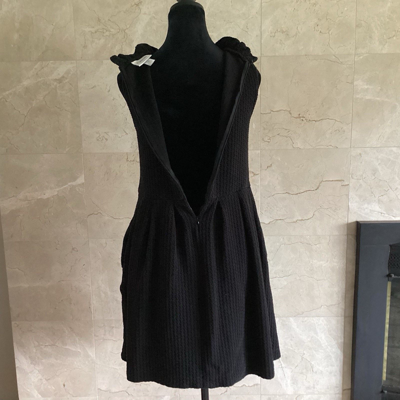 Ganni GANNI Pinnacle Mini Dress Medium Black Sleeveless Twee Size M / US 6-8 / IT 42-44 - 8 Thumbnail