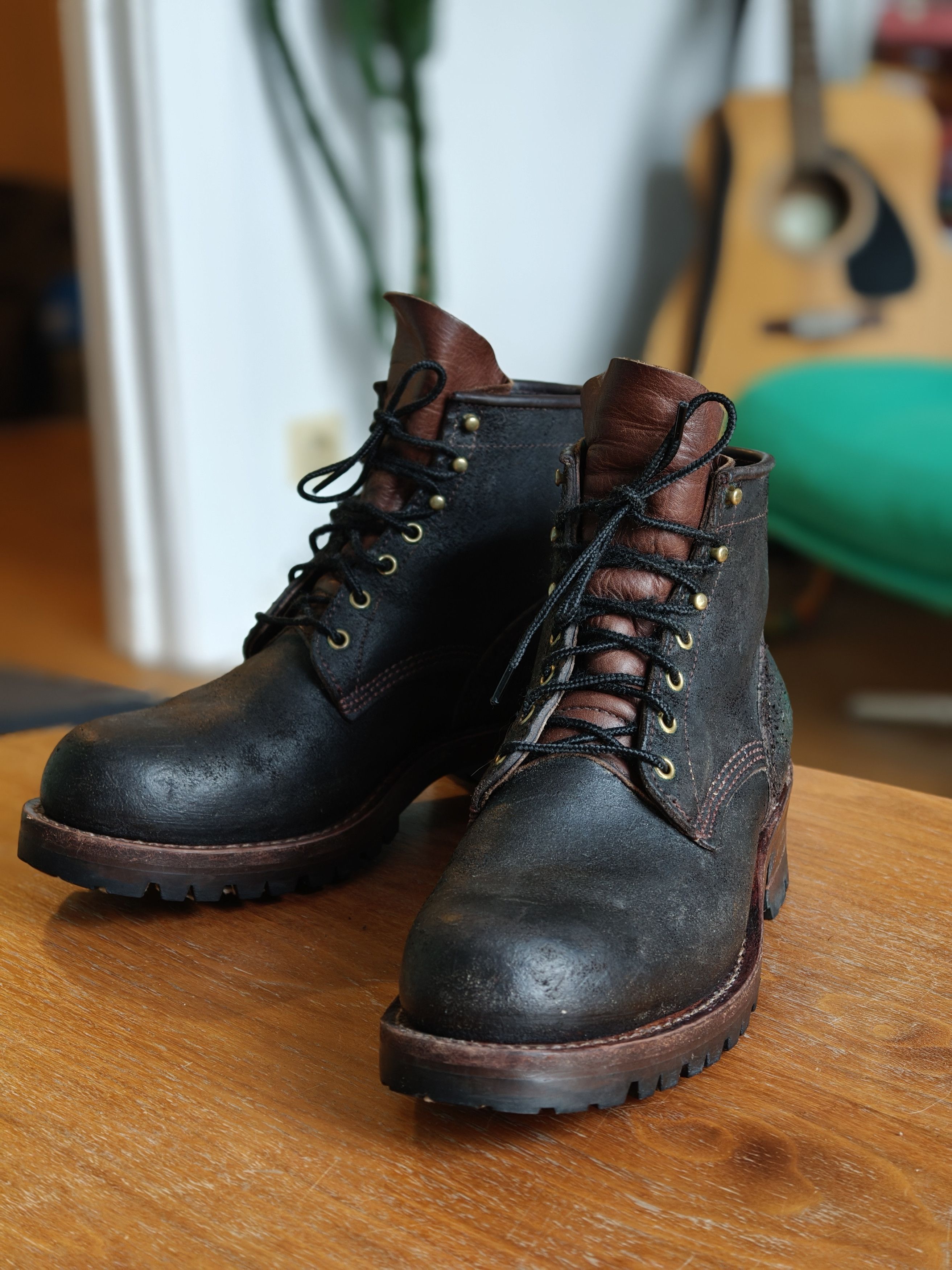 Viberg Foreman waxed roughout leather boots 115D