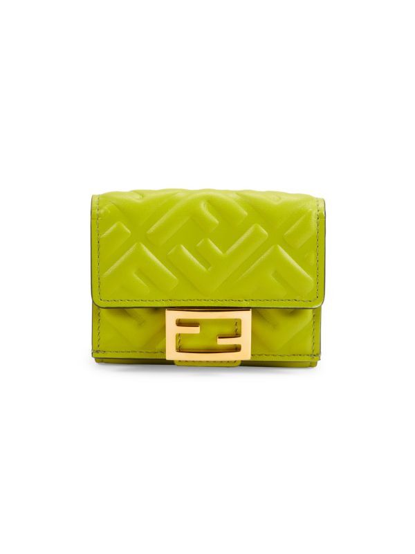 Fendi o1loc1c0824 Size: OS / Micro Trifold Wallet in Green Size ONE SIZE - 1 Preview