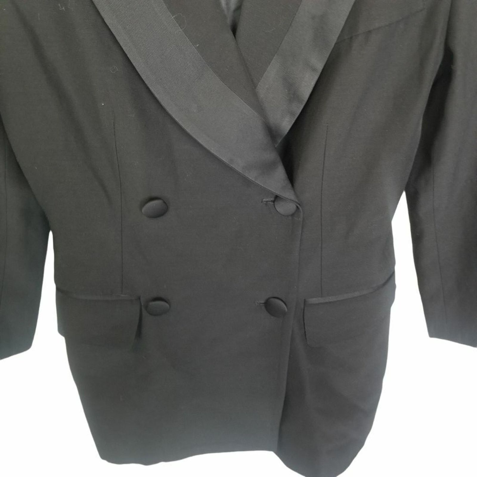 Vintage Vintage Maurizio Ramani Womens Wool Blazer Satin Lapel Sz 4 Size S / US 4 / IT 40 - 3 Thumbnail