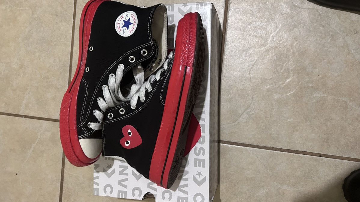 Comme des Garcons x Converse Unisex Red Sole High Top Sneakers Size US 12 / IT 42 - 5 Thumbnail