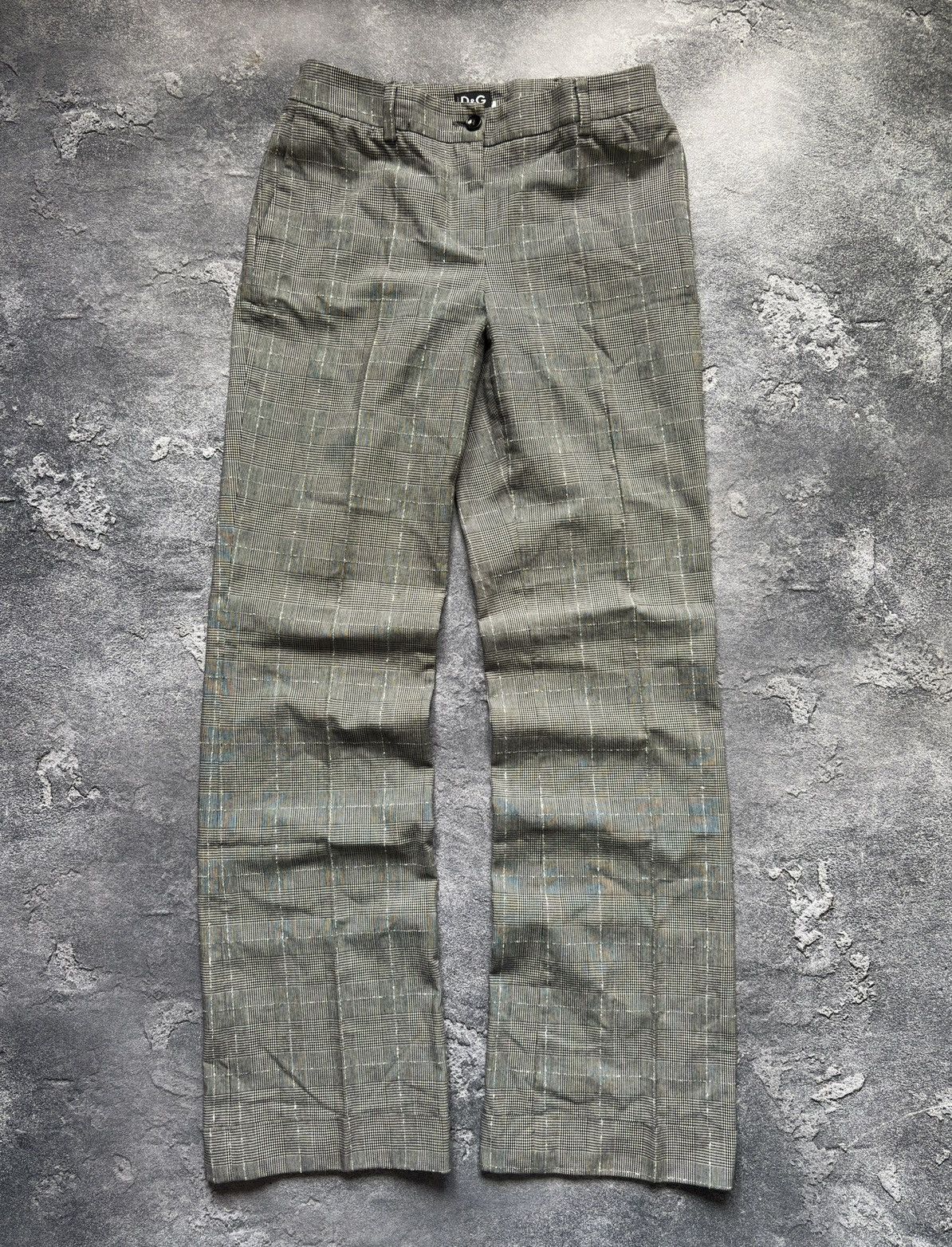 Dolce & Gabbana Vintage Dolce & Gabbana Luxury Grey Plaid Check Pants Size 28" / US 6 / IT 42 - 1 Thumbnail