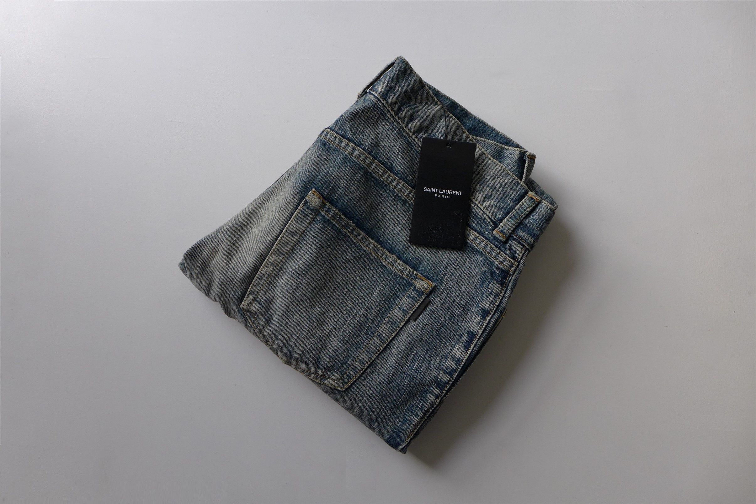 Saint Laurent Paris Saint Laurent D02 Denim Jeans - Dirty Old Vintage Blue Wash Size US 30 / EU 46 - 3 Thumbnail