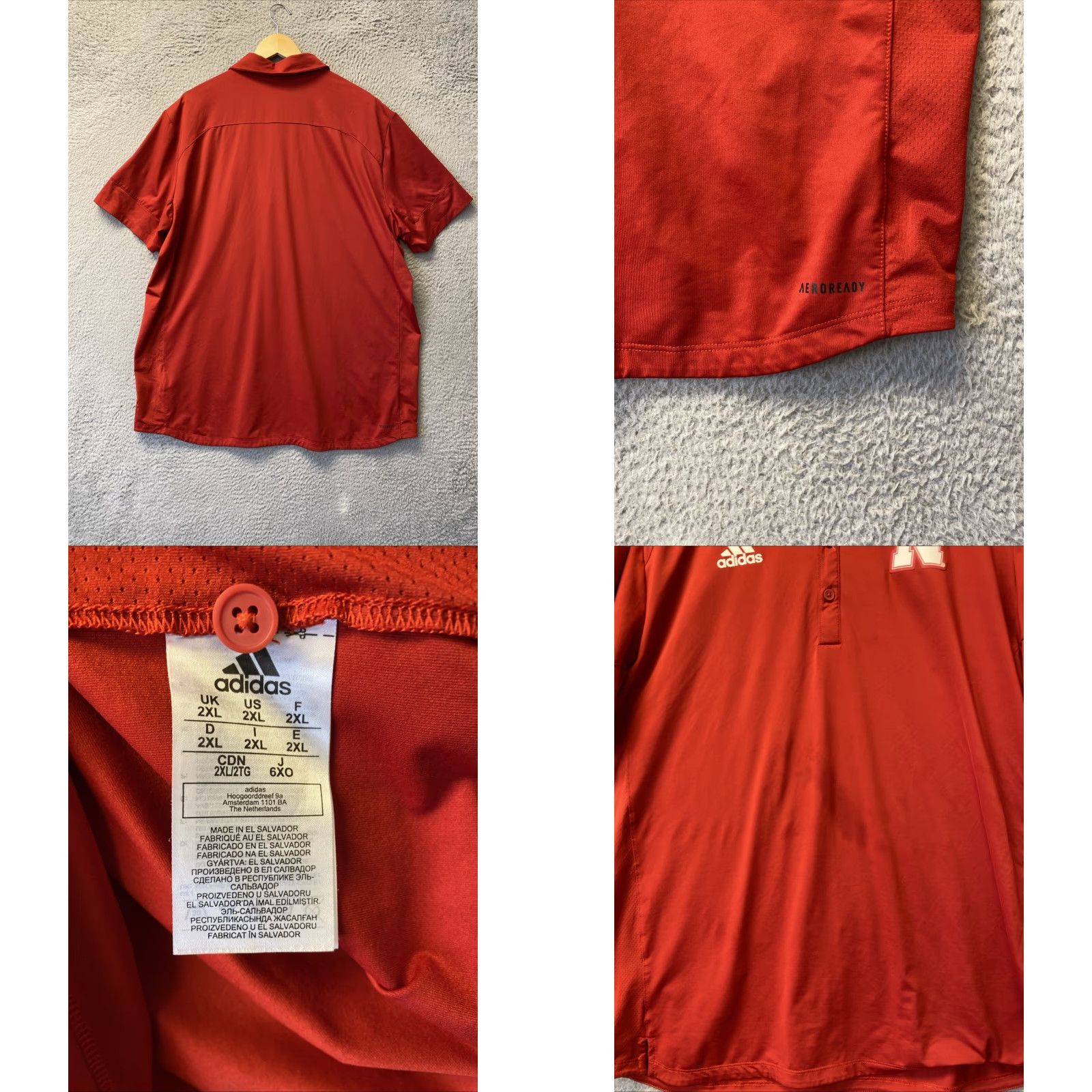 Adidas Adidas Golf Solid Red Polo Shirt 2XL Short Sleeve Mens Size US XXL / EU 58 / 5 - 8 Thumbnail