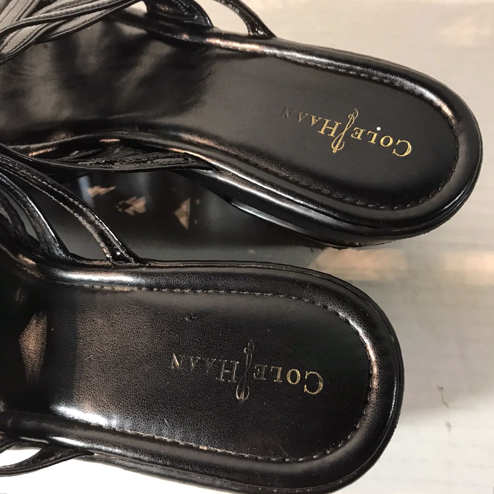 Cole Haan Cole Haan Black Leather Slide Sandals Womens Size 8.5B Wedge Comfort Casual Size US 9 / IT 39 - 3 Thumbnail