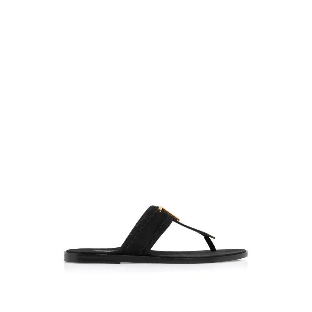 Tom Ford o1loc1c0925 J1382 Size: 10 TF / Brighton Suede Sandals Black Size US 11 / EU 44 - 1 Thumbnail