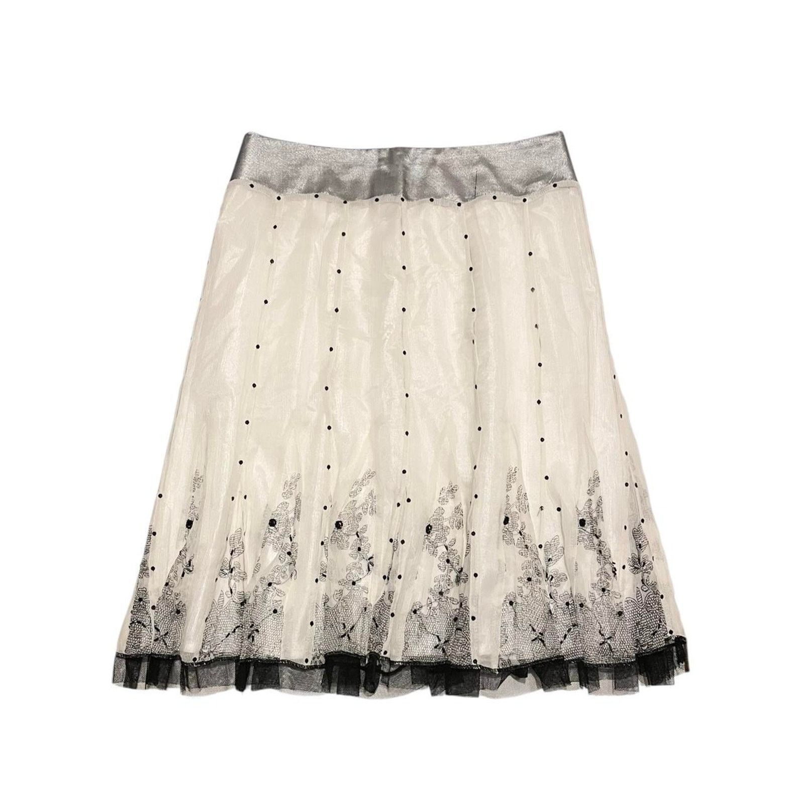 Forever 21 VTG Y2K fairy goth Forever 21 polka dot silk midi skirt Size 26" / US 2 / IT 38 - 1 Thumbnail