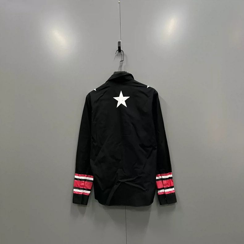 Givenchy Givenchy Size37 Black Star Printed Shirt Size US M / EU 48-50 / 2 - 2 Thumbnail