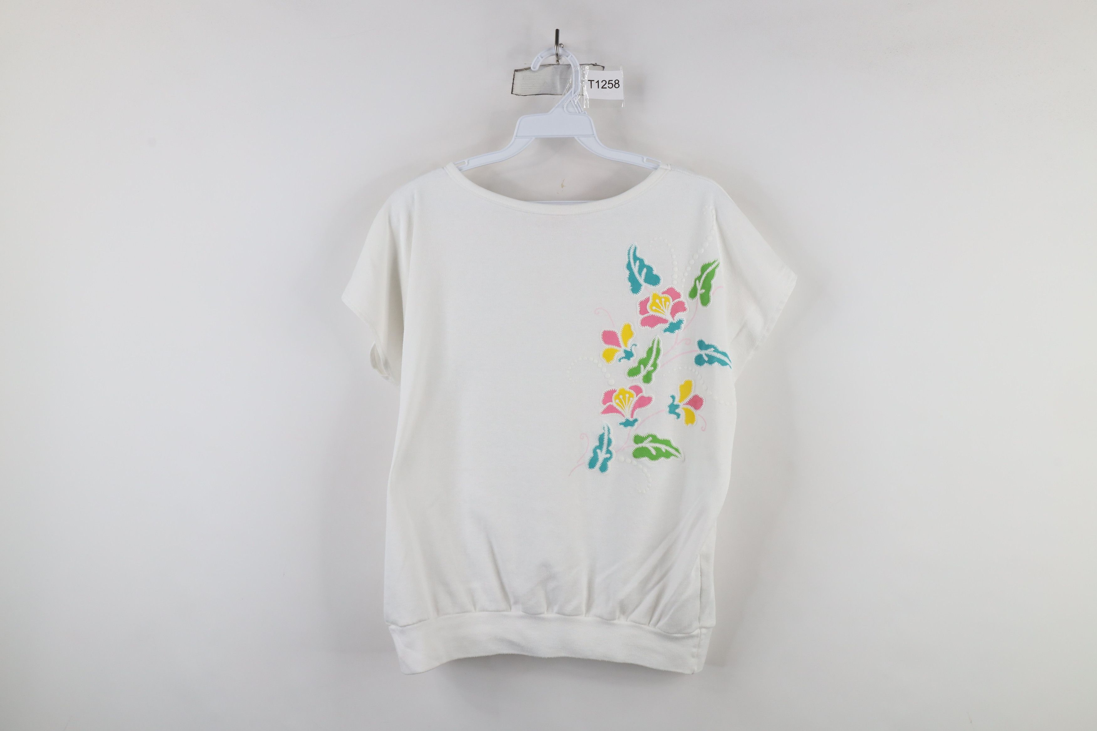 Vintage Vintage 80s 90s Streetwear Dolman Sleeve T-Shirt White USA Size L / US 10 / IT 46 - 1 Thumbnail