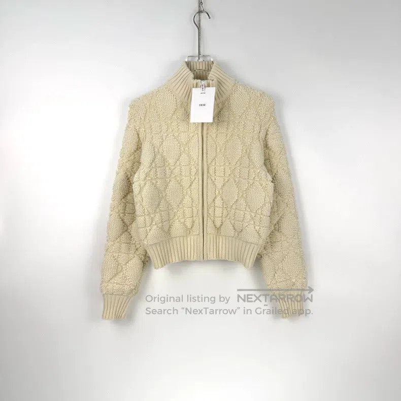 Dior Dior Beige plaid embroidered bee wool cardigan coat Size XS / US 0-2 / IT 36-38 - 3 Thumbnail