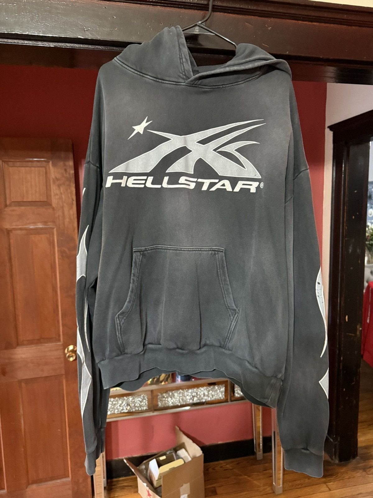 HELLSTAR XL Hellstar Sports Red Tye-Dye Skull Hoodie | Grailed