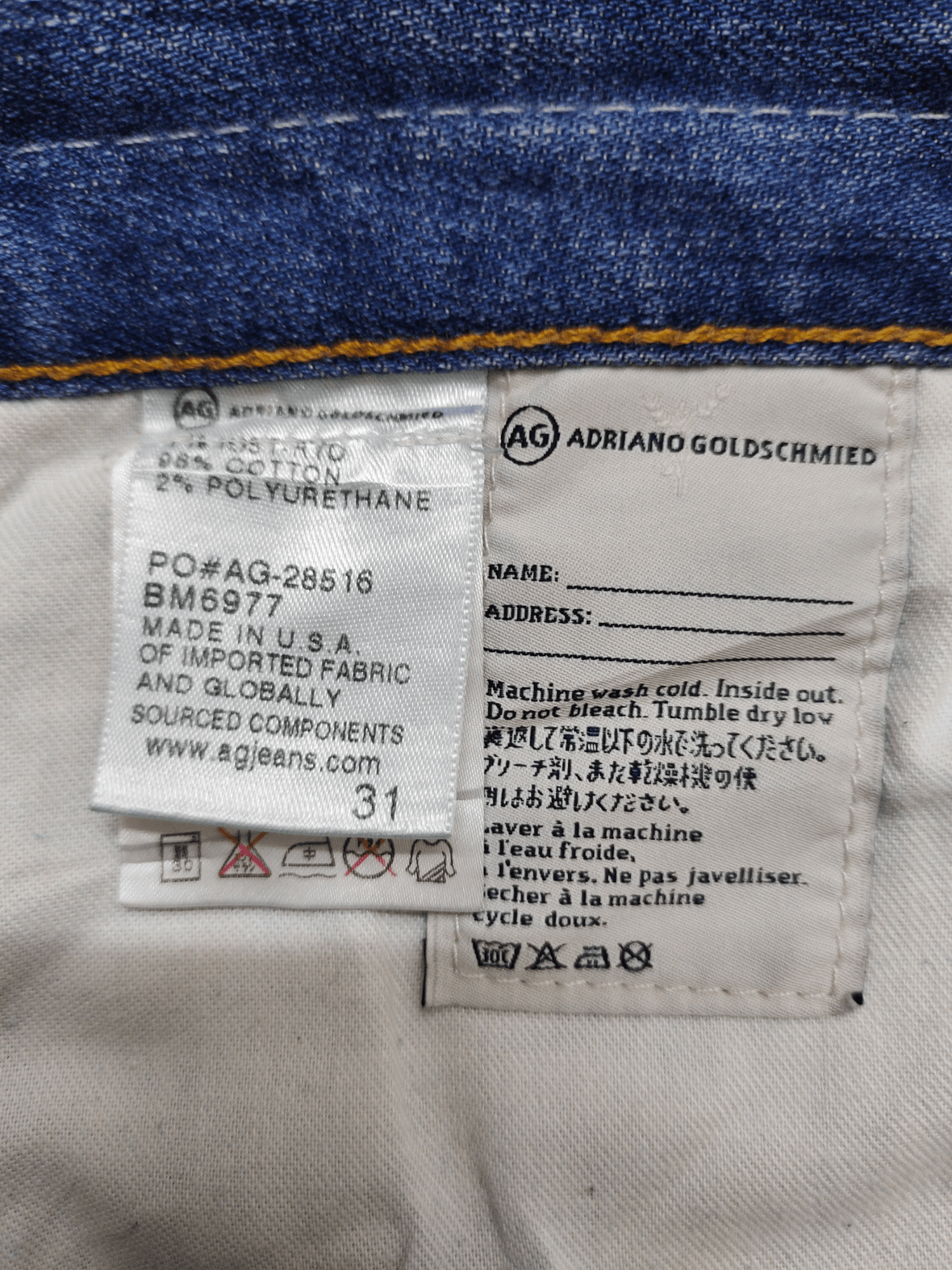 Kapital AG Adriano Goldschmied Clawmark Distress Patchwork Jeans Y2k Size US 31 - 20 Thumbnail