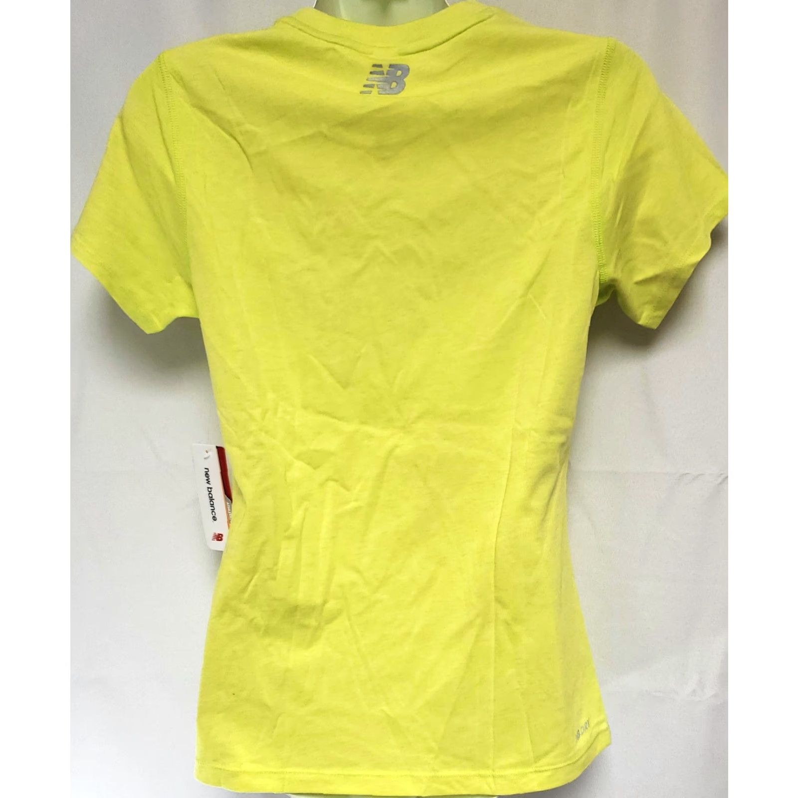 New Balance Womens New Balance WT73123 SYW Heathertech Safety Yellow Athletic Tee T-Shirt Size S / US 4 / IT 40 - 2 Thumbnail
