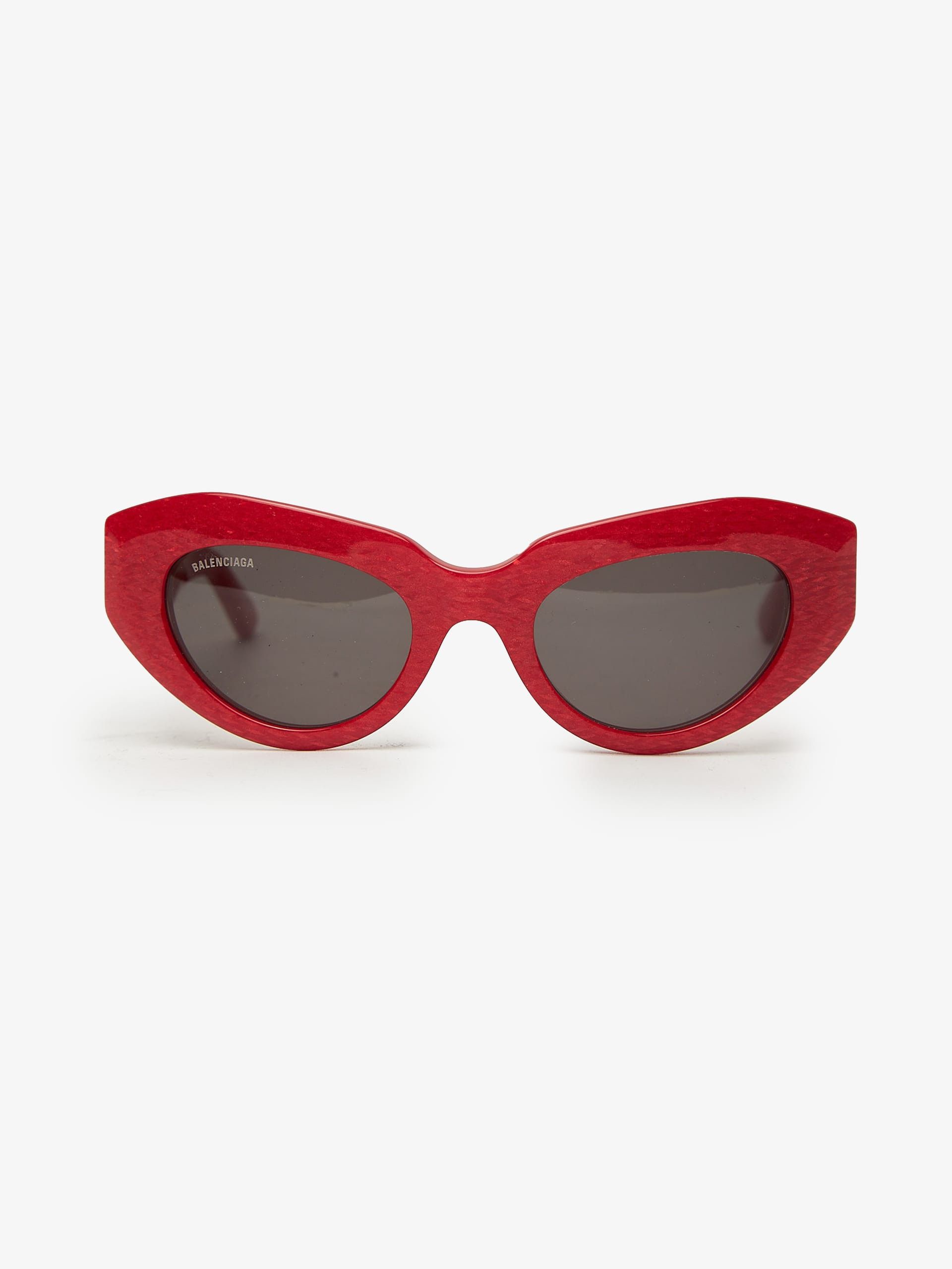 Balenciaga Red Shiny Sunglasses Size ONE SIZE - 1 Thumbnail