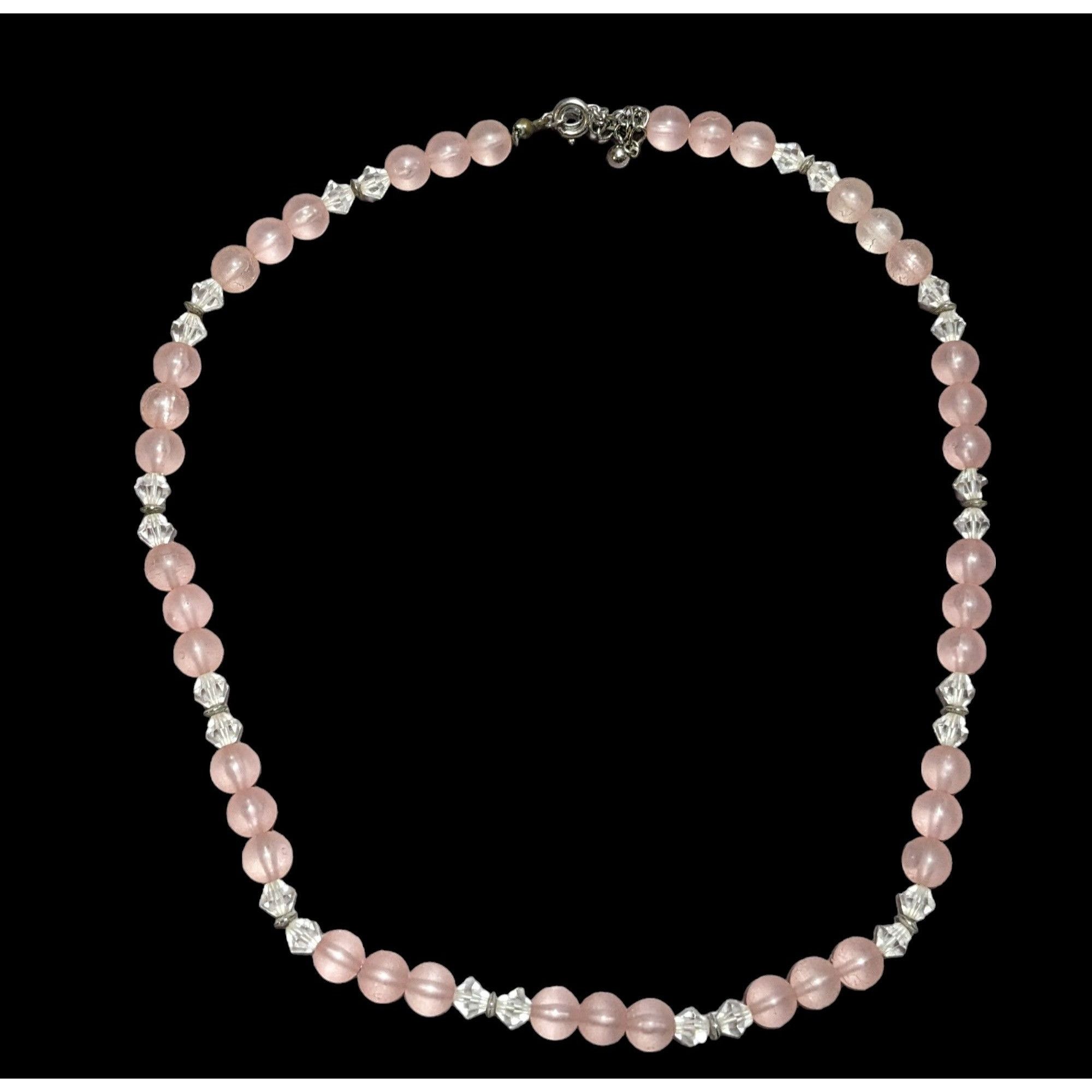 Other Coquette Pink And Clear Beaded Necklace Size ONE SIZE - 1 Thumbnail
