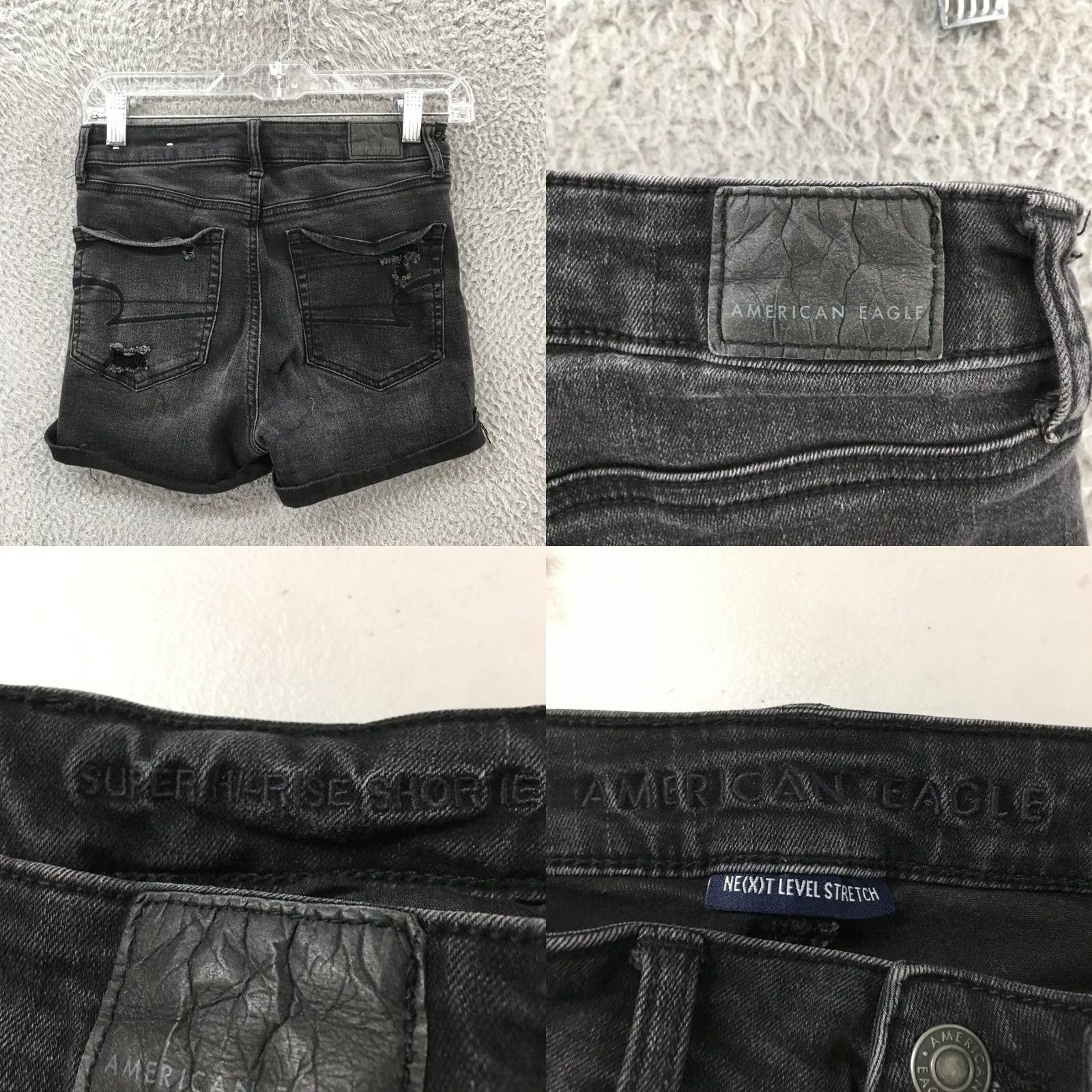 American Eagle Outfitters American Eagle Outfitters Next Level Stretch Cut-Off Shorts Womens 2 Black Cotton Blend Size 26" / US 2 / IT 38 - 8 Thumbnail