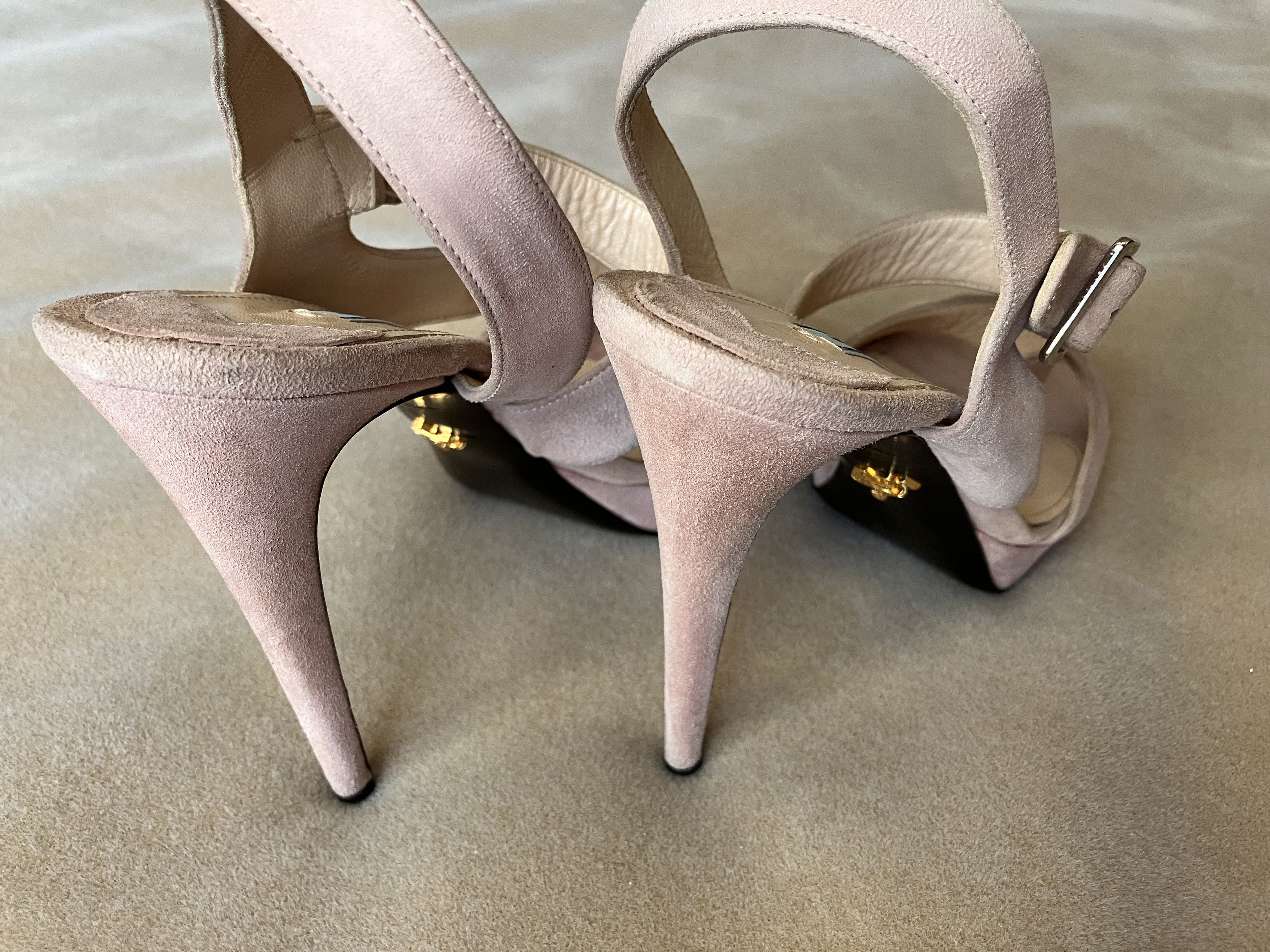 Prada Prada Blush Pink Suede Heeled Sandals - 40 Size US 10 / IT 40 - 3 Thumbnail
