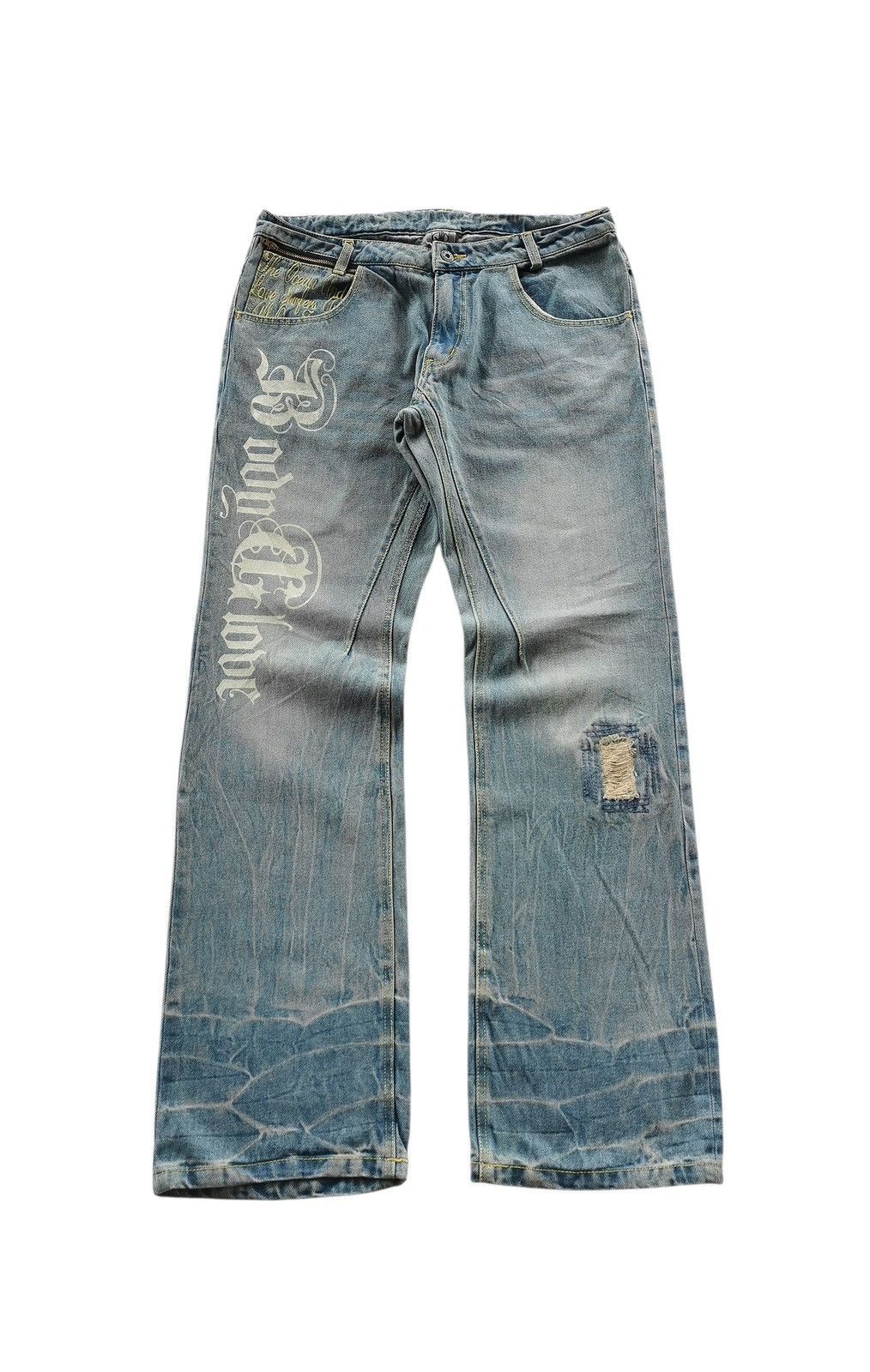 Vintage Body Glove Distressed BootcutFlared Jeans