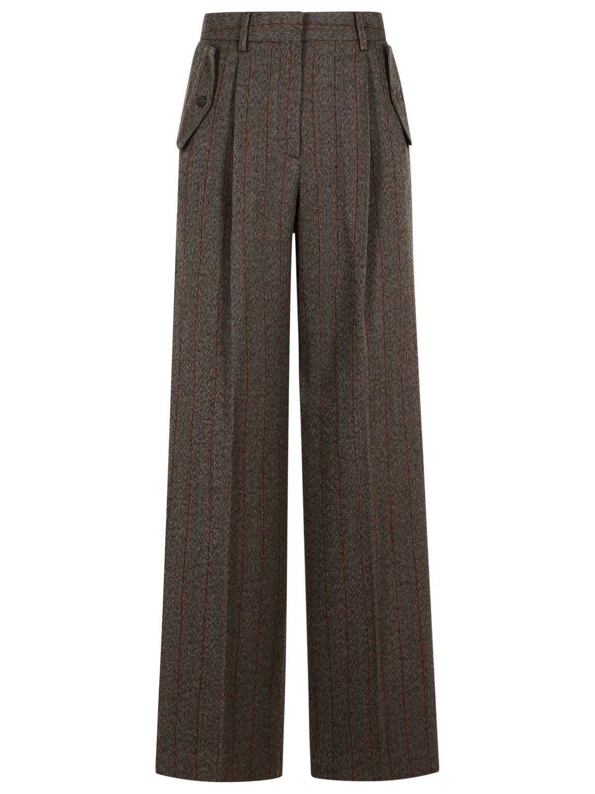 Golden Goose GOLDEN GOOSE Pinstripe Pants In Brown Virgin Wool Size 26" / US 2 / IT 38 - 1 Thumbnail
