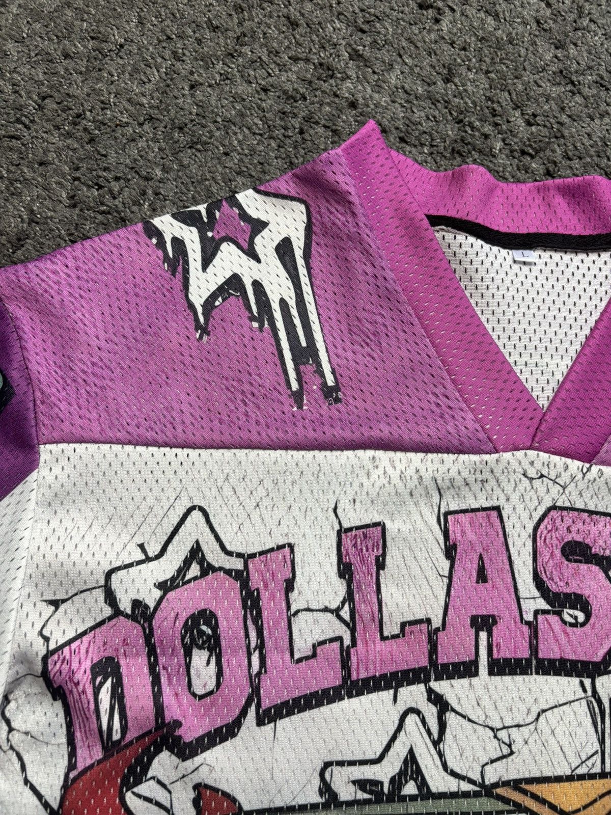 Japanese Brand Vintage dollasignme pills pink white football jersey Size US L / EU 52-54 / 3 - 8 Thumbnail