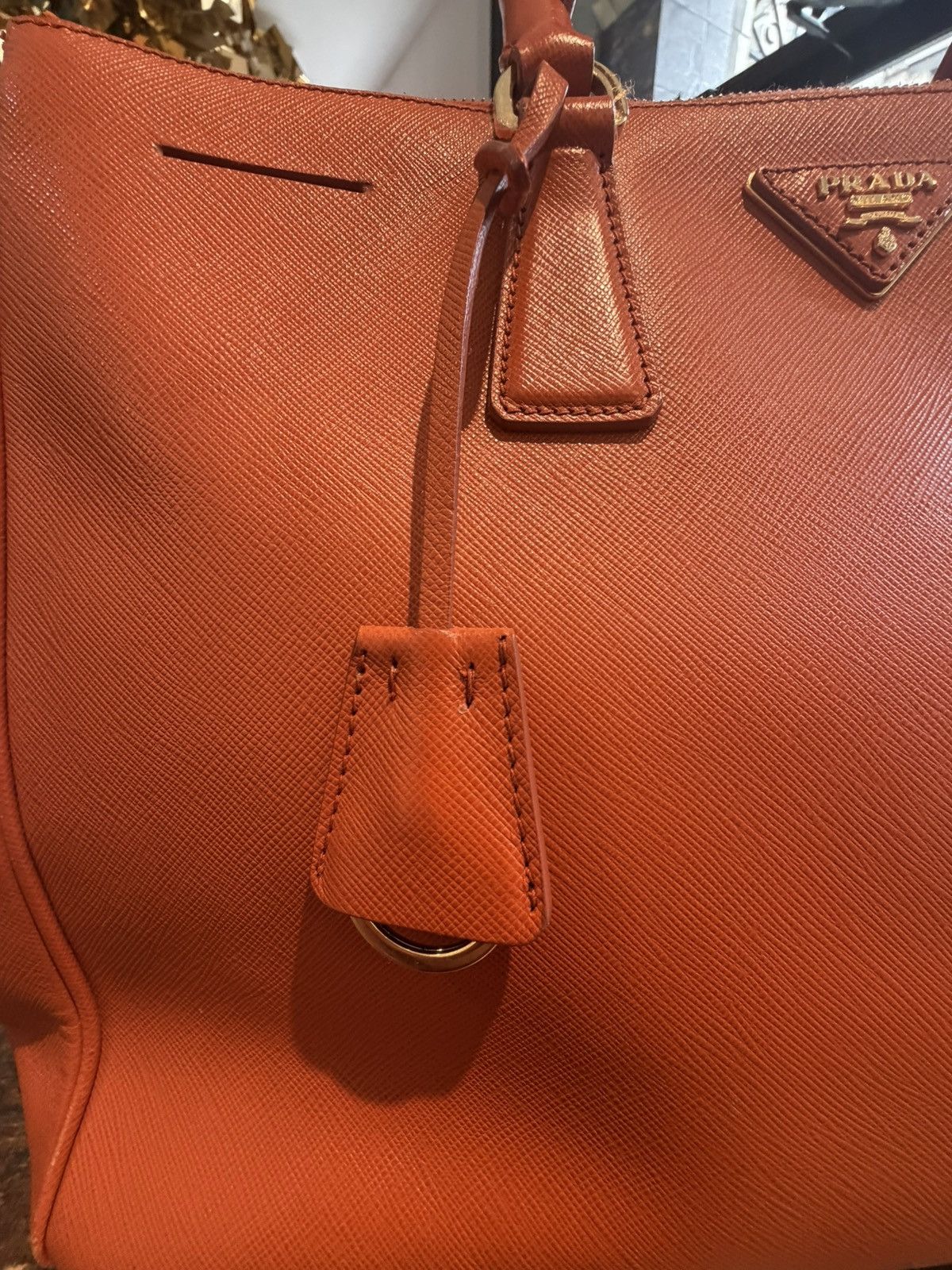 Prada Prada Galleria Saffiano Leather Tote – Papaya ✨ Size ONE SIZE - 4 Thumbnail